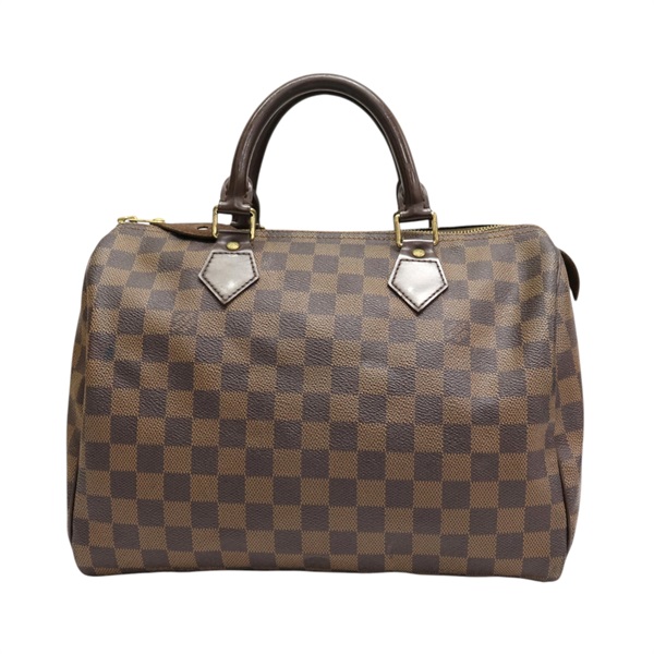 棕色 棋盤格帆布 Speedy 30 波士頓包 手提包【LOUIS VUITTON LV 路易威登】 N41531