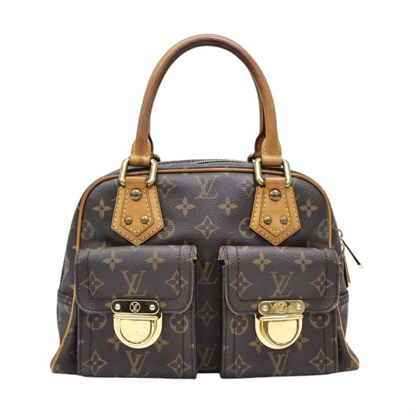 棕色 原花帆布 Manhattan PM 手提包【LOUIS VUITTON LV 路易威登】 M40026