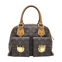 棕色 原花帆布 Manhattan PM 手提包【LOUIS VUITTON LV 路易威登】 M40026