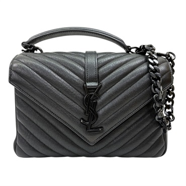 黑色 羊皮 College 兩用包【SAINT LAURENT YSL 聖羅蘭】 487213