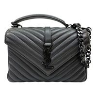 黑色 羊皮 College 兩用包【SAINT LAURENT YSL 聖羅蘭】 487213