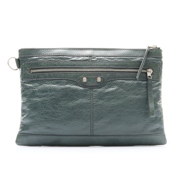 綠色 牛皮 Classic Clip M Clutch 手拿包【BALENCIAGA 巴黎世家】 273022