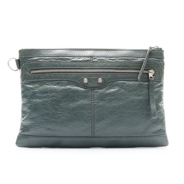 綠色 牛皮 Classic Clip M Clutch 手拿包【BALENCIAGA 巴黎世家】 273022