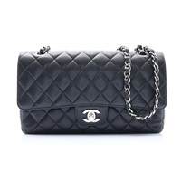 黑色 荔枝紋 牛皮 Coco25 鍊帶 肩背包 銀釦【CHANEL 香奈兒】 A01112