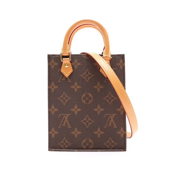 棕色 原花帆布 Petit Sac Plat 肩背包【LOUIS VUITTON LV 路易威登】 M81295