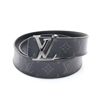 黑色 原花 PVC塗層帆布 LV Initiales 雙面皮帶 90CM【LOUIS VUITTON LV 路易威登】 M9043