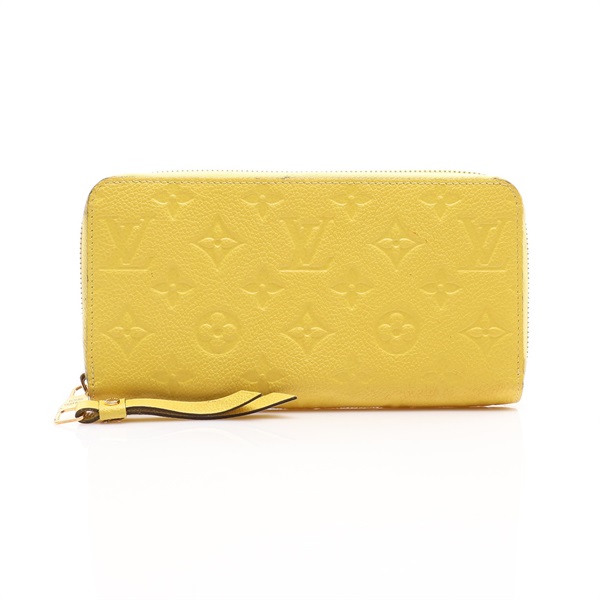 黃色 原花壓紋牛皮 Monogram Empreinte Zippy 拉鍊長夾【LOUIS VUITTON LV 路易威登】 M60572