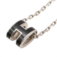 黑色法瑯 金屬 Mini Pop H 項鍊【HERMES 愛馬仕】 H147992FP03