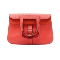 德克薩斯粉 TC牛皮 Halzan 31 兩用包 C刻 銀扣【HERMES 愛馬仕】 H070428CK
