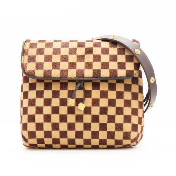 棕色 格紋馬毛 黑色牛皮 Sauvage Gazelle 肩背包【LOUIS VUITTON LV 路易威登】 M92130