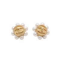 CC 耳環 珍珠小花 金屬【CHANEL 香奈兒】 ABH145