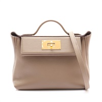 大象灰 Evercolor 牛皮 24/24 Mini 两用包 W刻 金釦【HERMES 愛馬仕】 H082153CCBH