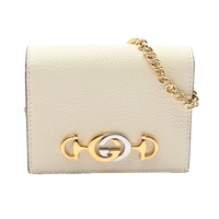 白色 牛皮 Zumi Chain Wallet 短夾 可提式【GUCCI 古馳】 570660
