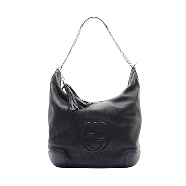 黑色 牛皮 Soho Chain Hobo 肩背包【GUCCI 古馳】 326706
