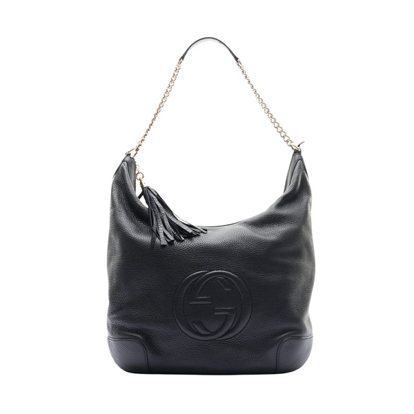 黑色 牛皮 Soho Chain Hobo 肩背包【GUCCI 古馳】 326706