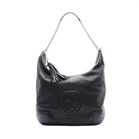 黑色 牛皮 Soho Chain Hobo 肩背包【GUCCI 古馳】 326706