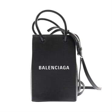 黑色 牛皮 Shopping Phone Holder 兩用包【Balenciaga 巴黎世家】 593826