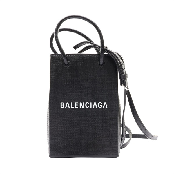 黑色 牛皮 Shopping Phone Holder 兩用包【Balenciaga 巴黎世家】 593826