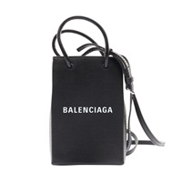 黑色 牛皮 Shopping Phone Holder 兩用包【Balenciaga 巴黎世家】 593826