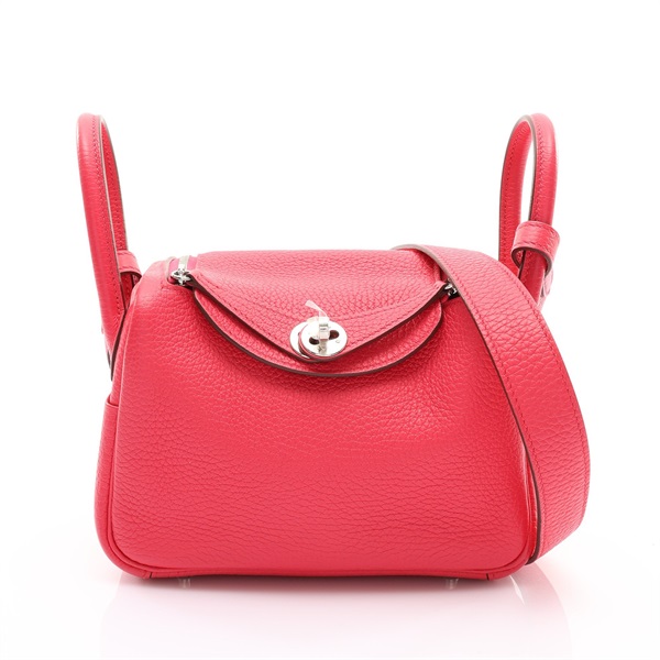 極致玫瑰粉 Togo牛皮 Mini Lindy 肩背包 Y刻 銀釦【HERMES 愛馬仕】 H079086CK