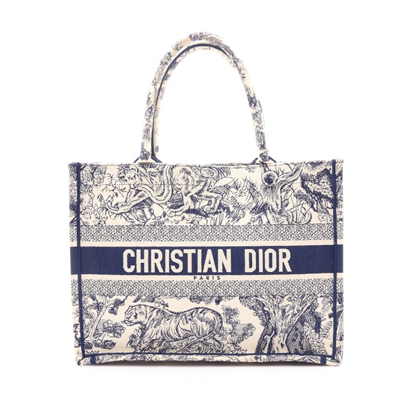 藍/白色 帆布 Book Tote M 手提包【Dior 迪奧】 M1296ZTDT_M34I