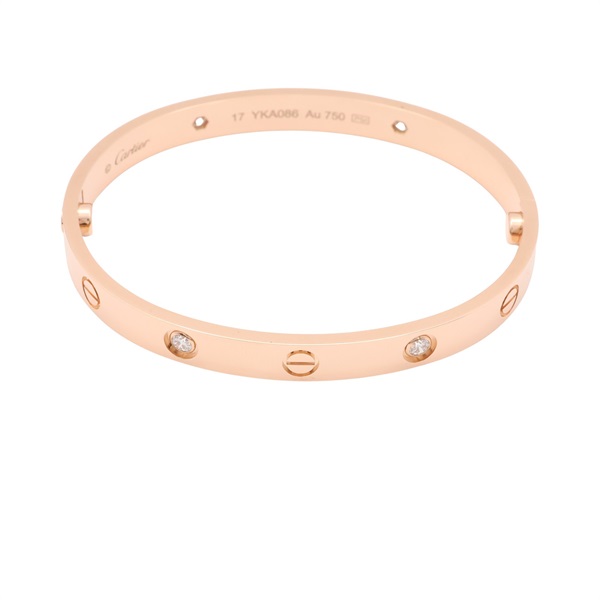 Cartier 卡地亞 LOVE 4PD 手環 #17 18K玫瑰金 鑽石 ORB6069917