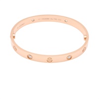 Cartier 卡地亞 LOVE 4PD 手環 #17 18K玫瑰金 鑽石 ORB6069917