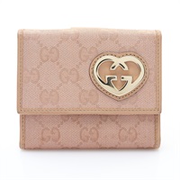 粉色帆布 Lovely Heart Bi-Fold 扣式 短夾【GUCCI 古馳】 245731