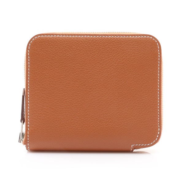 金棕色 Evercolor牛皮 Silk'in Compact 拉鍊 零錢包 W刻【HERMES 愛馬仕】 H084540CK