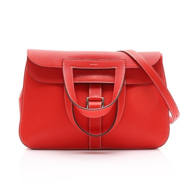 卡薩克紅 Clemence牛皮 Halzan 31 肩背包 C刻【HERMES 愛馬仕】 H070428CK