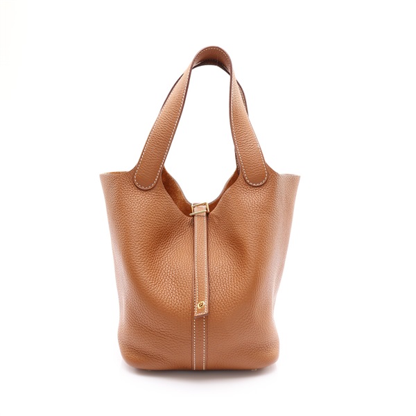 金棕色 Clemence牛皮 Picotin Lock 22 手提包 Z刻 無鑰匙鎖頭【HERMES 愛馬仕】 H060991CC