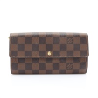 棕色 棋盤格帆布 Sarah 扣式 長夾【LOUIS VUITTON LV 路易威登】 N63209