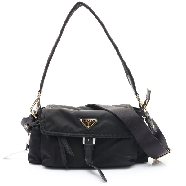 黑色 Re-Nylon 尼龍 Explore 中號 肩背包【PRADA 普拉達】 1BD394