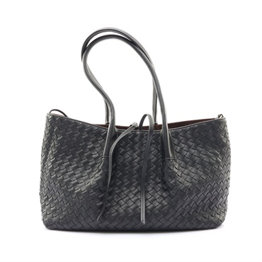 黑色 編織牛皮 Pinacoteca 手提包【BOTTEGA VENETA BV 寶緹嘉】 854371V5AG12203