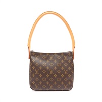 棕色 原花帆布 Looping MM 肩背包【LOUIS VUITTON LV 路易威登】 M51146