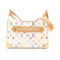 白彩 原花帆布 鉚釘 Boulogne 肩背包【LOUIS VUITTON LV 路易威登】 M92660