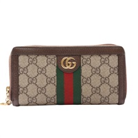 Ophidia 拉鍊長夾 棕色 GG Supreme 帆布 牛皮【GUCCI 古馳】 523154