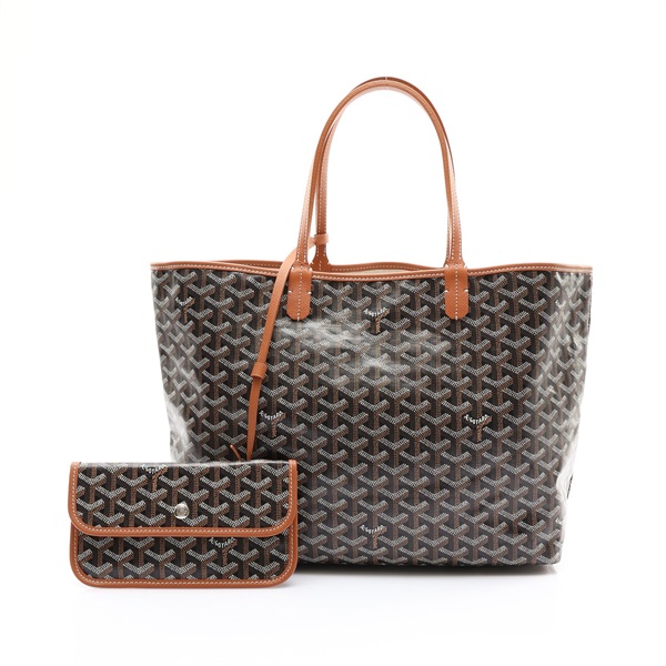 棕色 Goyardine 塗層帆布 Saint Louis PM 托特包 肩背包【GOYARD 高雅德】 STLOUIPMLTY