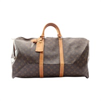 LOUIS VUITTON LV 路易威登 Keepall 55 行李袋 手提包 棕色 原花帆布 M41424