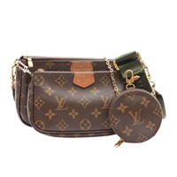 LOUIS VUITTON LV 路易威登 Multi Pochette Accessoires 肩背包 棕/綠色 原花帆布 M44813