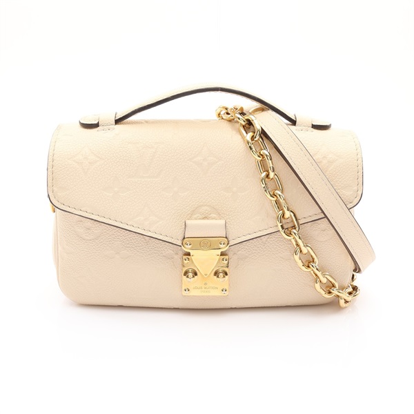 LOUIS VUITTON LV 路易威登 Pochette Metis East West 兩用包 米色 原花壓紋牛皮 M22942