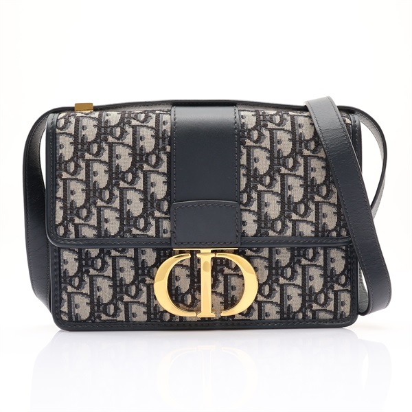 Dior 迪奧 30 Montaigne 肩背包 深藍色 Oblique 緹花帆布 M9203UTZQ