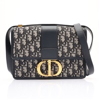 Dior 迪奧 30 Montaigne 肩背包 深藍色 Oblique 緹花帆布 M9203UTZQ