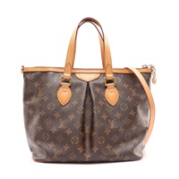 LOUIS VUITTON LV 路易威登 Palermo PM 兩用包 棕色 原花帆布 M40145