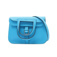 HERMES 愛馬仕 Halzan Mini Swift牛皮 坦桑尼亞藍 銀扣 A刻 肩背包