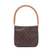 LOUIS VUITTON LV 路易威登 LOOPING MM 肩背包 棕色 原花帆布 M51146