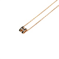 HERMES 愛馬仕 Mini Pop H 項鍊 玫瑰金鍍金 黑色琺瑯 H147992FO H147992FO