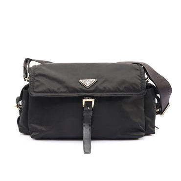 PRADA 普拉達 Explore 大號 Re-Nylon 肩背包 黑色 尼龍 1BD391