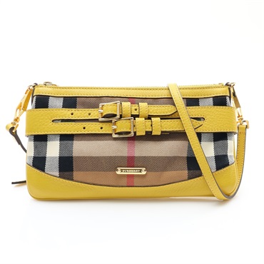 BURBERRY 巴寶莉 Bridle Langford 肩背包 經典格紋帆布 黃色帆布 3872353 3872353