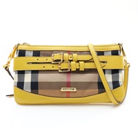 BURBERRY 巴寶莉 Bridle Langford 肩背包 經典格紋帆布 黃色帆布 3872353 3872353